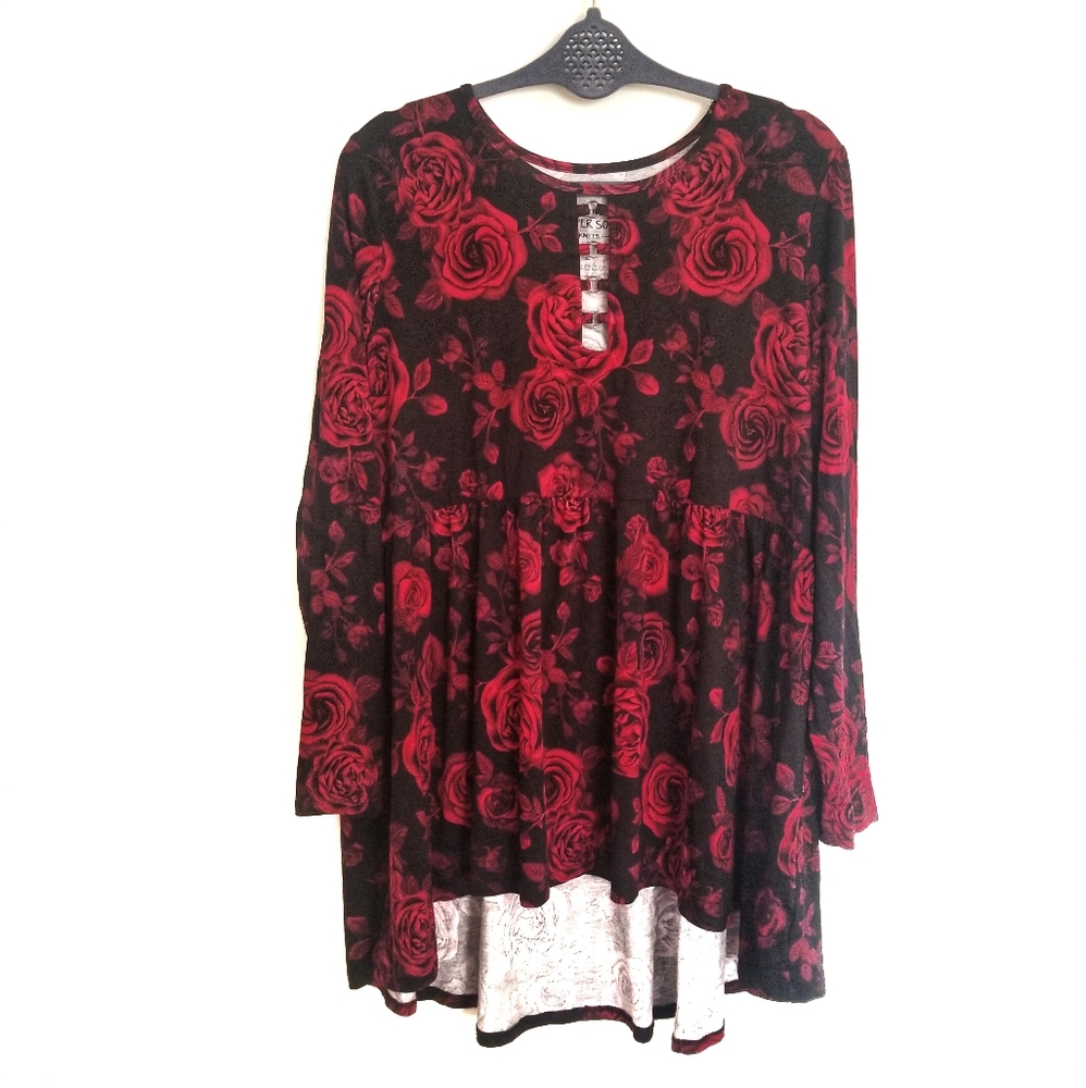 Torrid Floral O-Ring Babydoll Tee